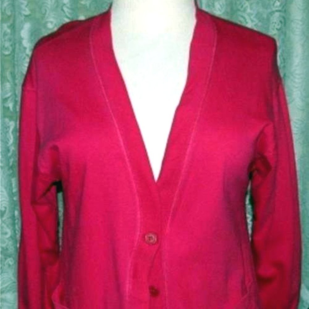 ROSE PINK CARDIGAN Cotton SWEATSHIRT Size M Monarch Knits